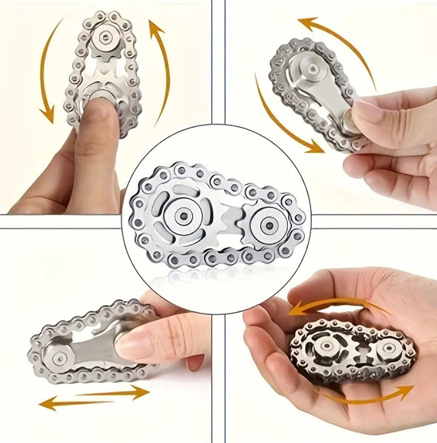 Ketten Fidget Spinner aus Metall gold