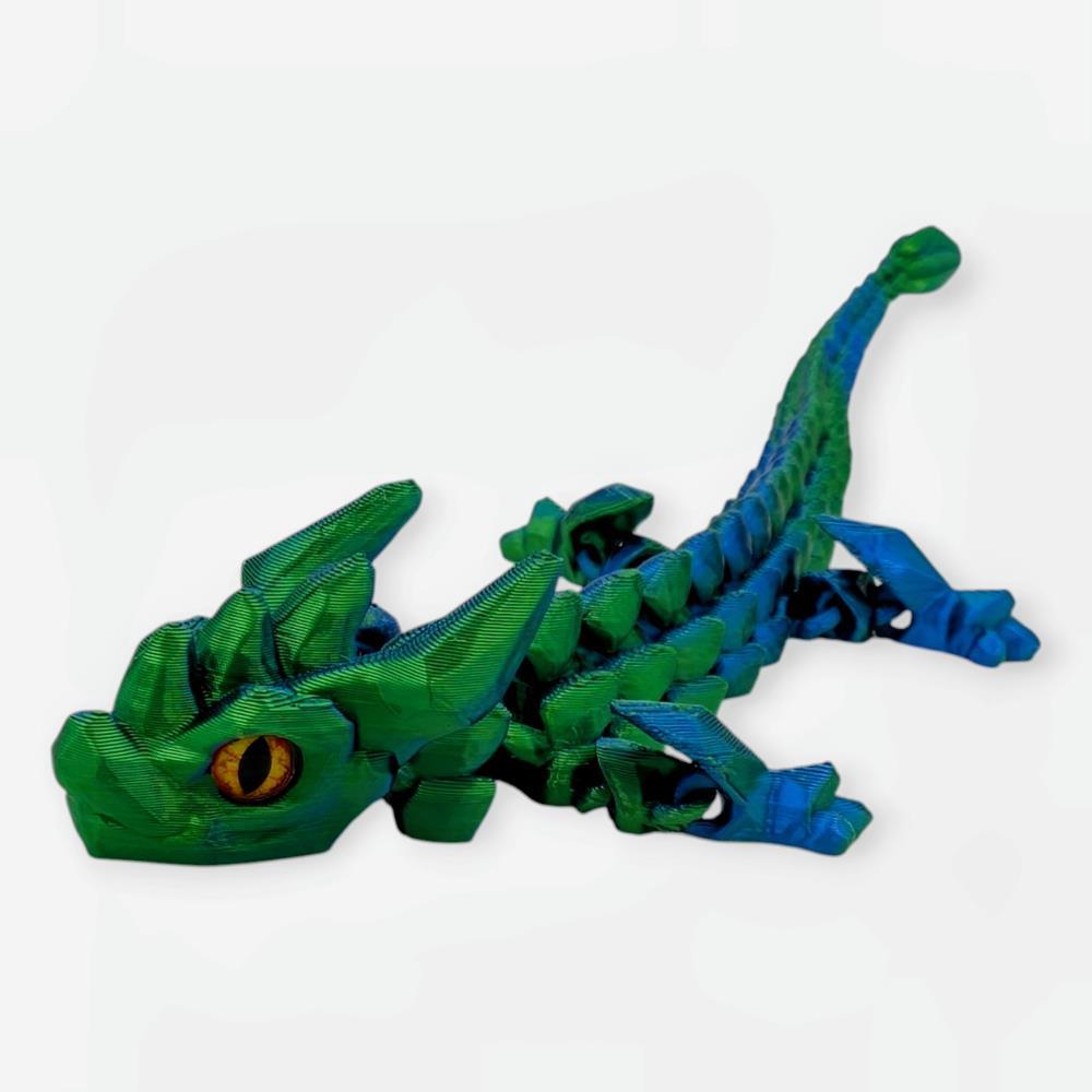3D Flexi Dragon in Lasergrün