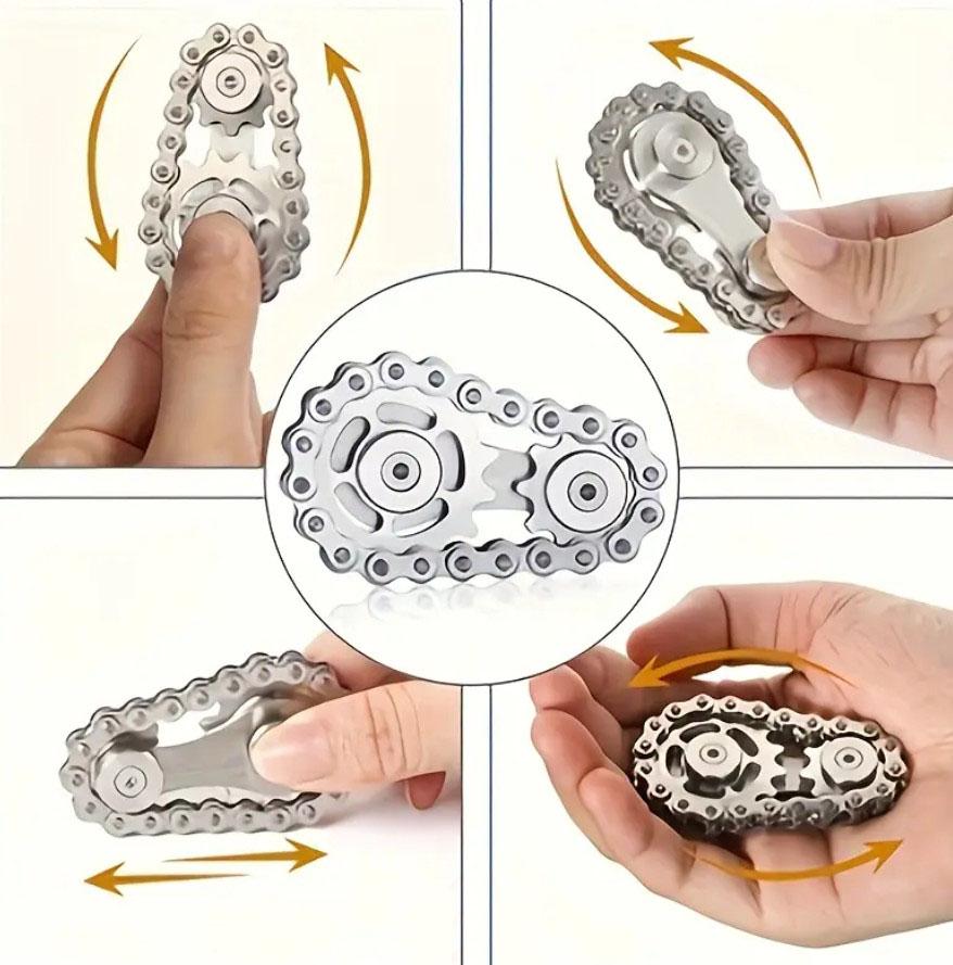 Ketten Fidget Spinner aus Metall anthrazit