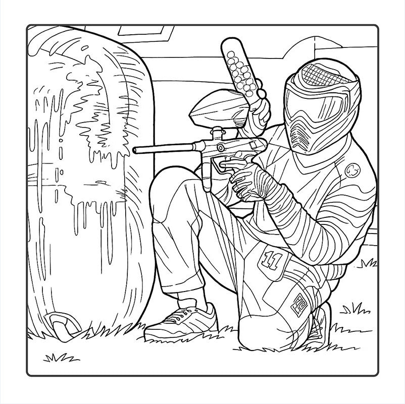 Paintball Ausmalbuch: 36 echte Paintball-Fotos zum Ausmalen