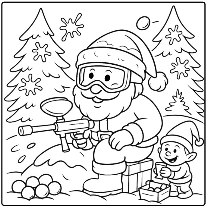 Paintball Ausmalbuch Weihnachten