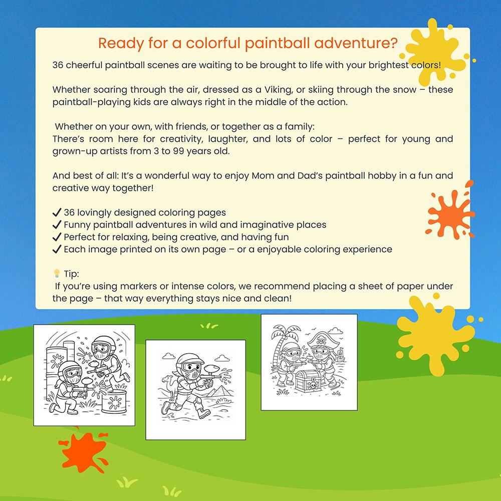 Paintball-Kids Ausmalbuch